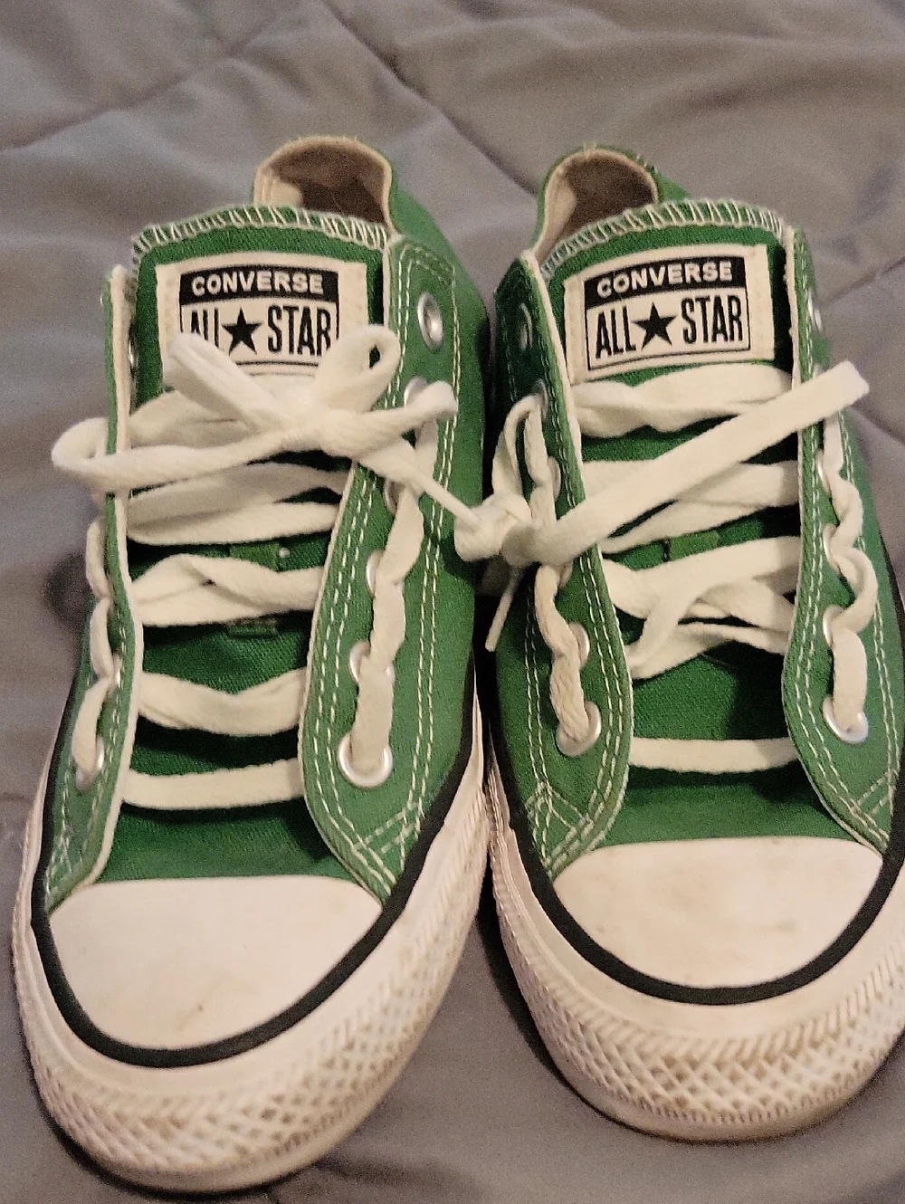 Converse Kids Low Top Canvas Sneakers in Bright Green and White - Picture 2 of 7